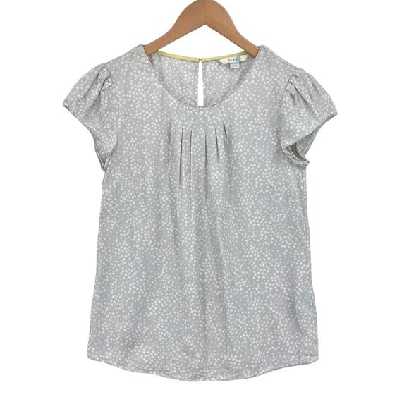 Boden Tops - Boden Silk Viscose Polka Dot Blouse Top Women Size 4 Flutter Sleeve Keyhole Back
